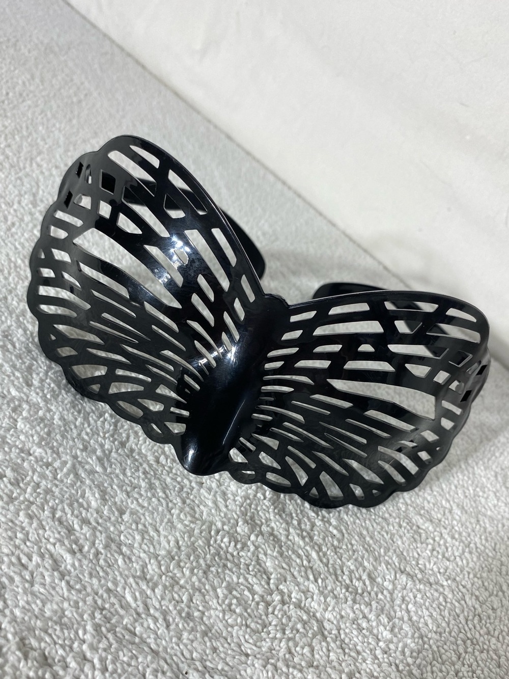 Whimsical Black Plastic Filigree Butterfly Wing Party Glasses